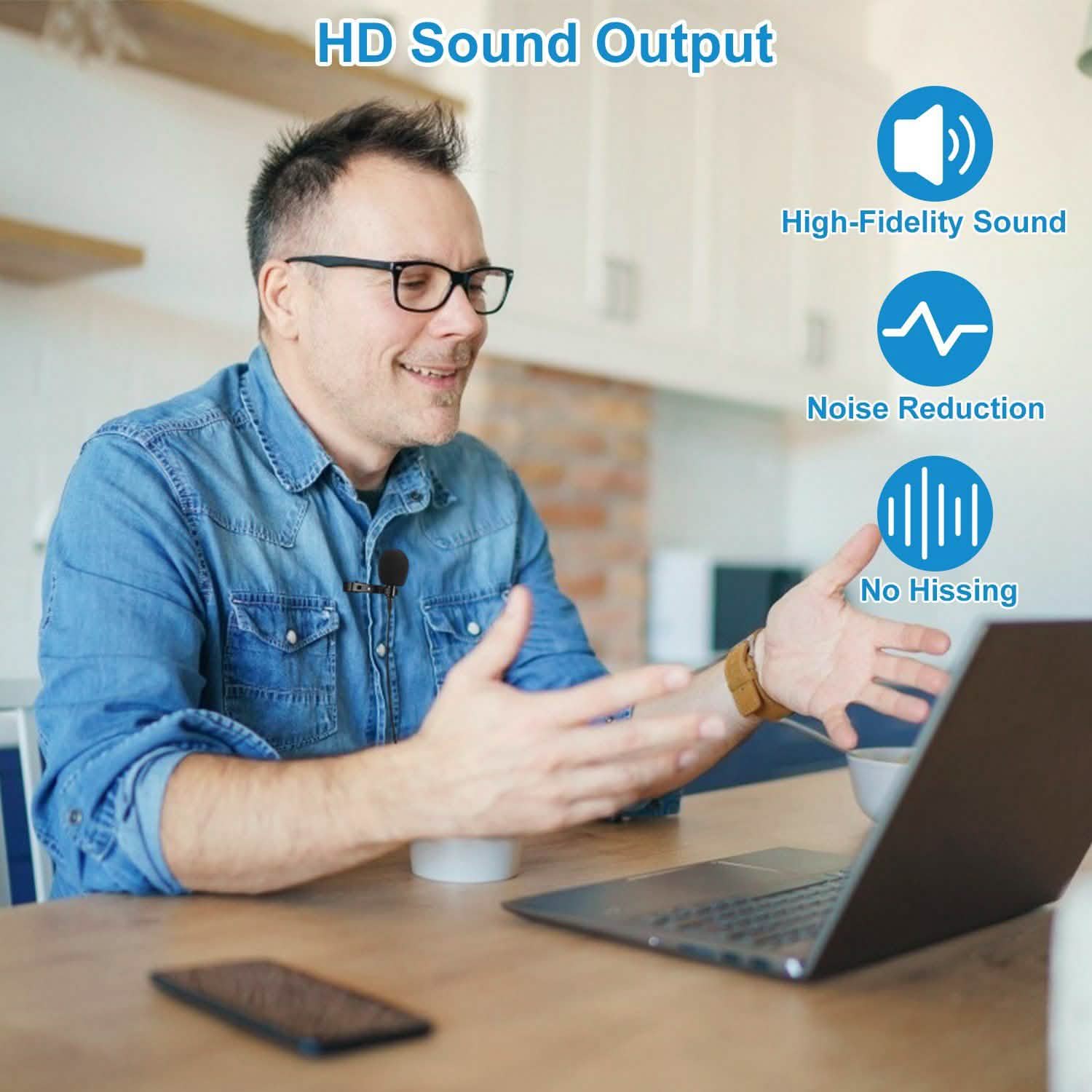 Clip On Microphone Hands Free Lavalier Lapel Mic Audio Accessories - Tophatter Daily Deals