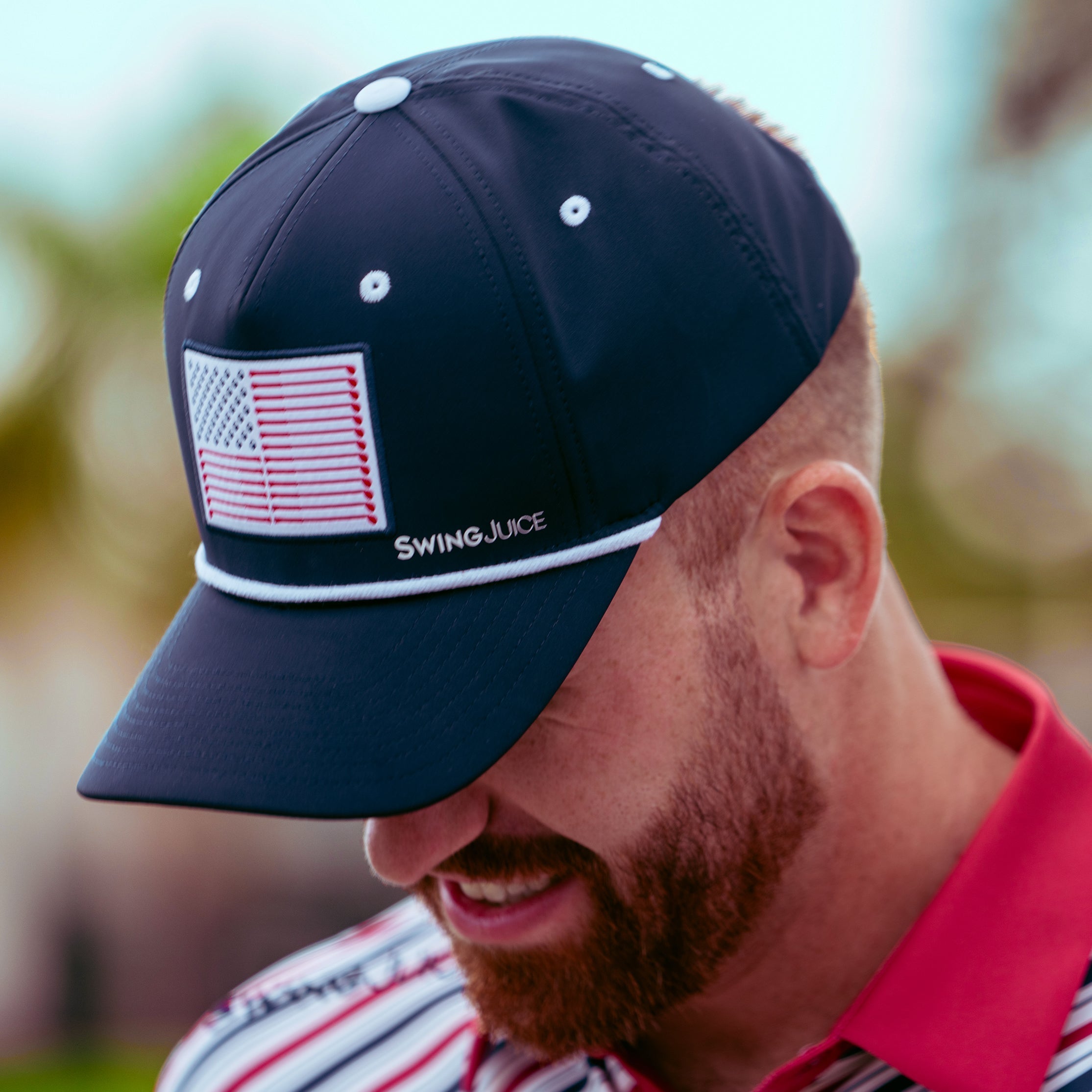 SwingJuice Men's Golf Flag Polo & Rope Hat Bundle Polos - Tophatter Daily Deals
