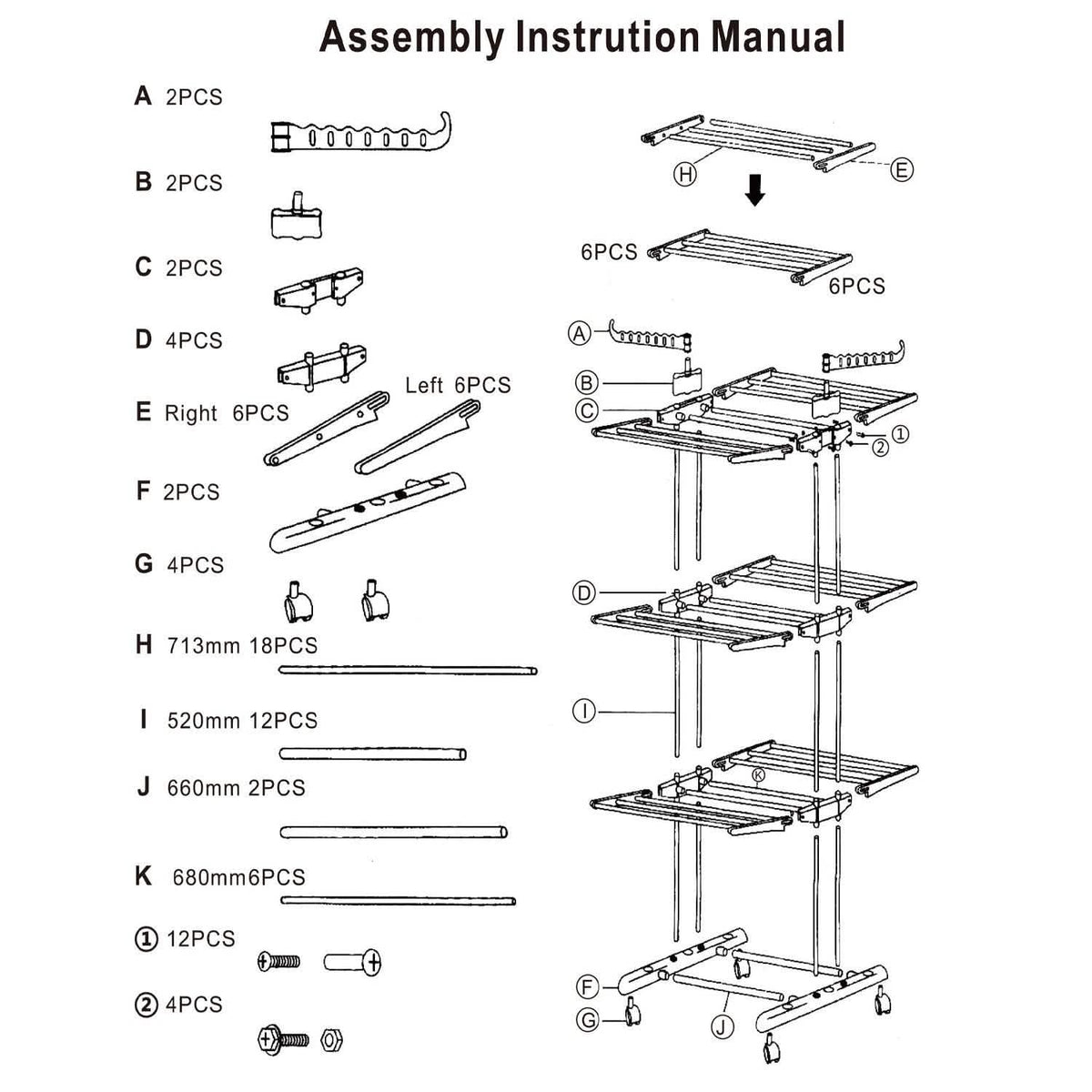 Clothes Drying Rack Rolling Collapsible Laundry Dryer Hanger Stand Rail Storage & Organization - Tophatter Daily Deals