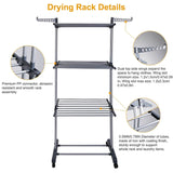 Clothes Drying Rack Rolling Collapsible Laundry Dryer Hanger Stand Rail Storage & Organization - Tophatter Daily Deals