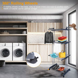 Clothes Drying Rack Rolling Collapsible Laundry Dryer Hanger Stand Rail Storage & Organization - Tophatter Daily Deals