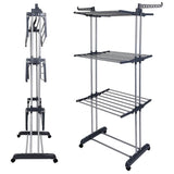 Clothes Drying Rack Rolling Collapsible Laundry Dryer Hanger Stand Rail Storage & Organization - Tophatter Daily Deals
