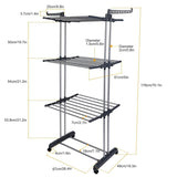 Clothes Drying Rack Rolling Collapsible Laundry Dryer Hanger Stand Rail Storage & Organization - Tophatter Daily Deals