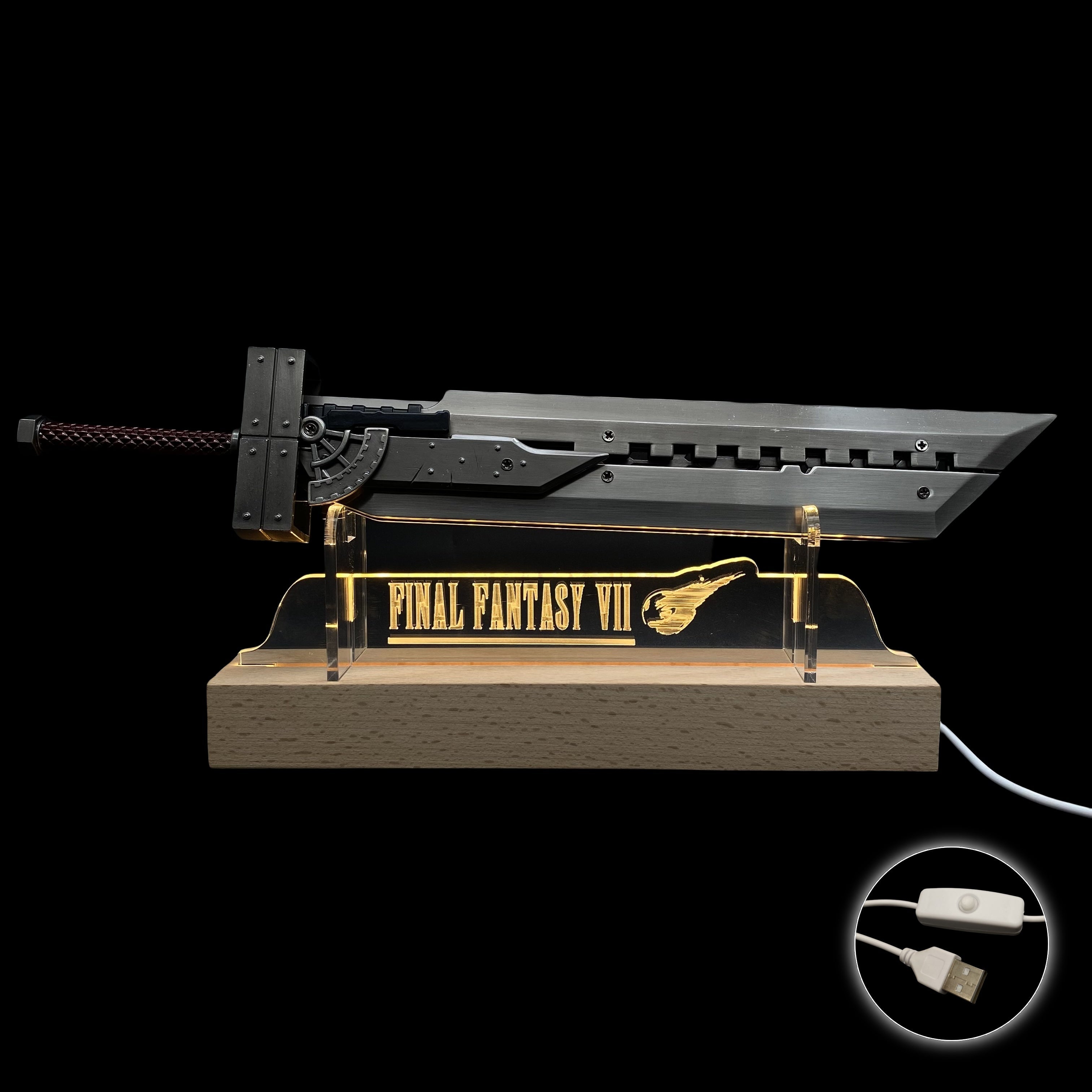 Cloud Strife's Fusion Sword Sword & Acrylic Lamp Stand - Tophatter Daily Deals
