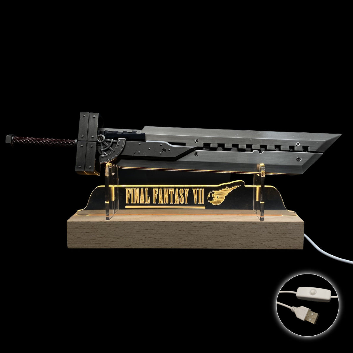 Cloud Strife's Fusion Sword Sword & Acrylic Lamp Stand - Tophatter Daily Deals
