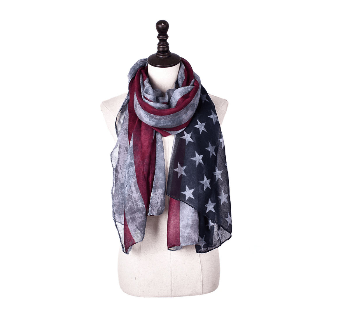 Vintage Flag Scarf in Jean Blue Multi Scarves - Tophatter Daily Deals