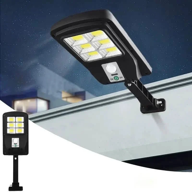 COB Solar Street Lights Remote Control Motion Sensor Security Wall Light with 3 Modes Solar Outdoor Lights - Tophatter Daily Deals