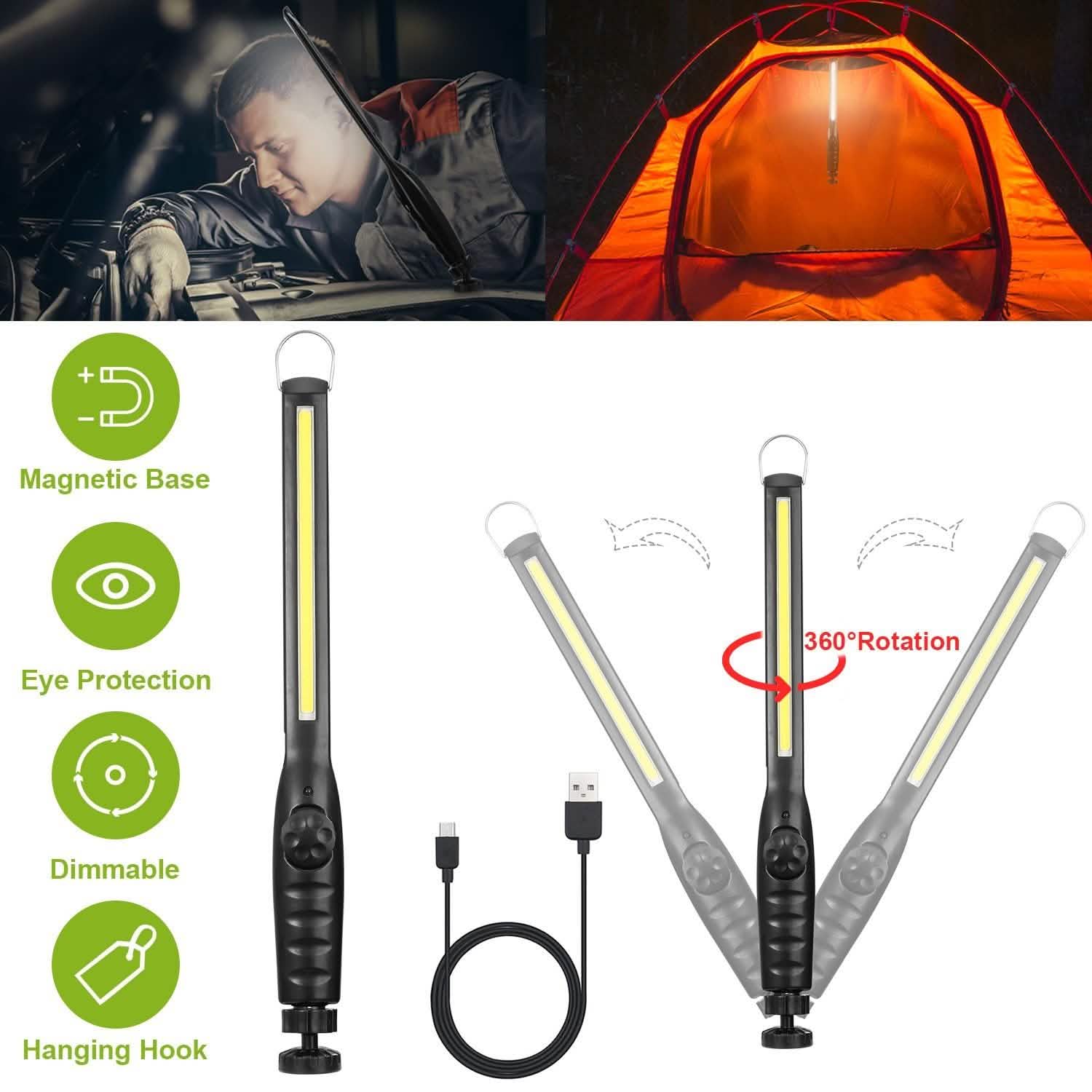 COB Work Light IPX4 Handheld Emergency LED Lamp Outdoor Lighting - Tophatter Daily Deals