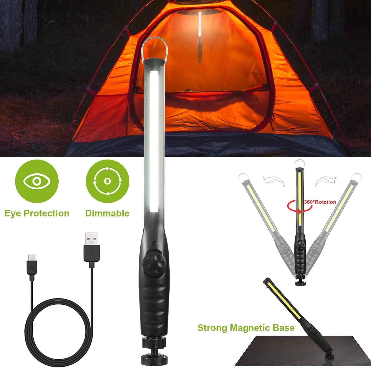 COB Work Light IPX4 Handheld Emergency LED Lamp Outdoor Lighting - Tophatter Daily Deals