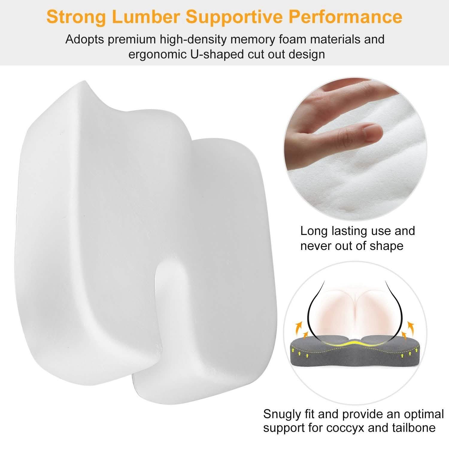 Coccyx Orthopedic Memory Foam Seat Cushion Health & Wellness - Tophatter Daily Deals