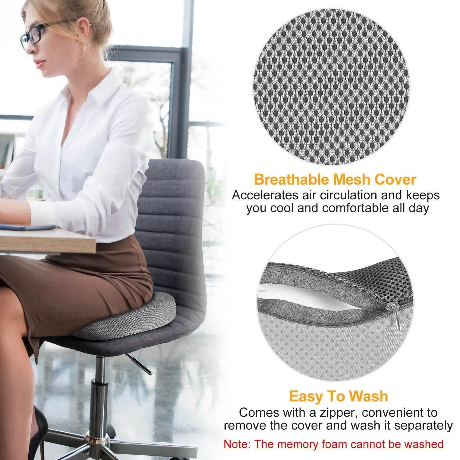 Coccyx Orthopedic Memory Foam Seat Cushion Health & Wellness - Tophatter Daily Deals