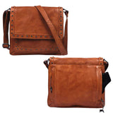 Monroe Concealed Carry Leather Crossbody Handbag Cognac Handgun Purses - Tophatter Daily Deals