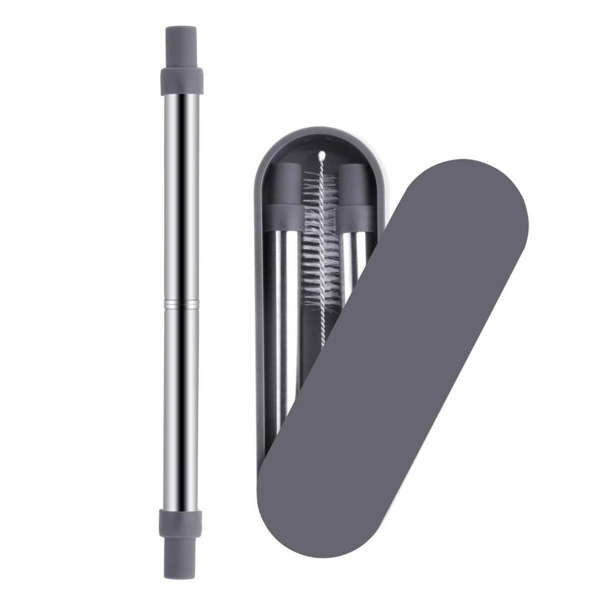 Collapsable Telescopic Reusable Drinkable Straw Gray Wine & Dining - Tophatter Daily Deals