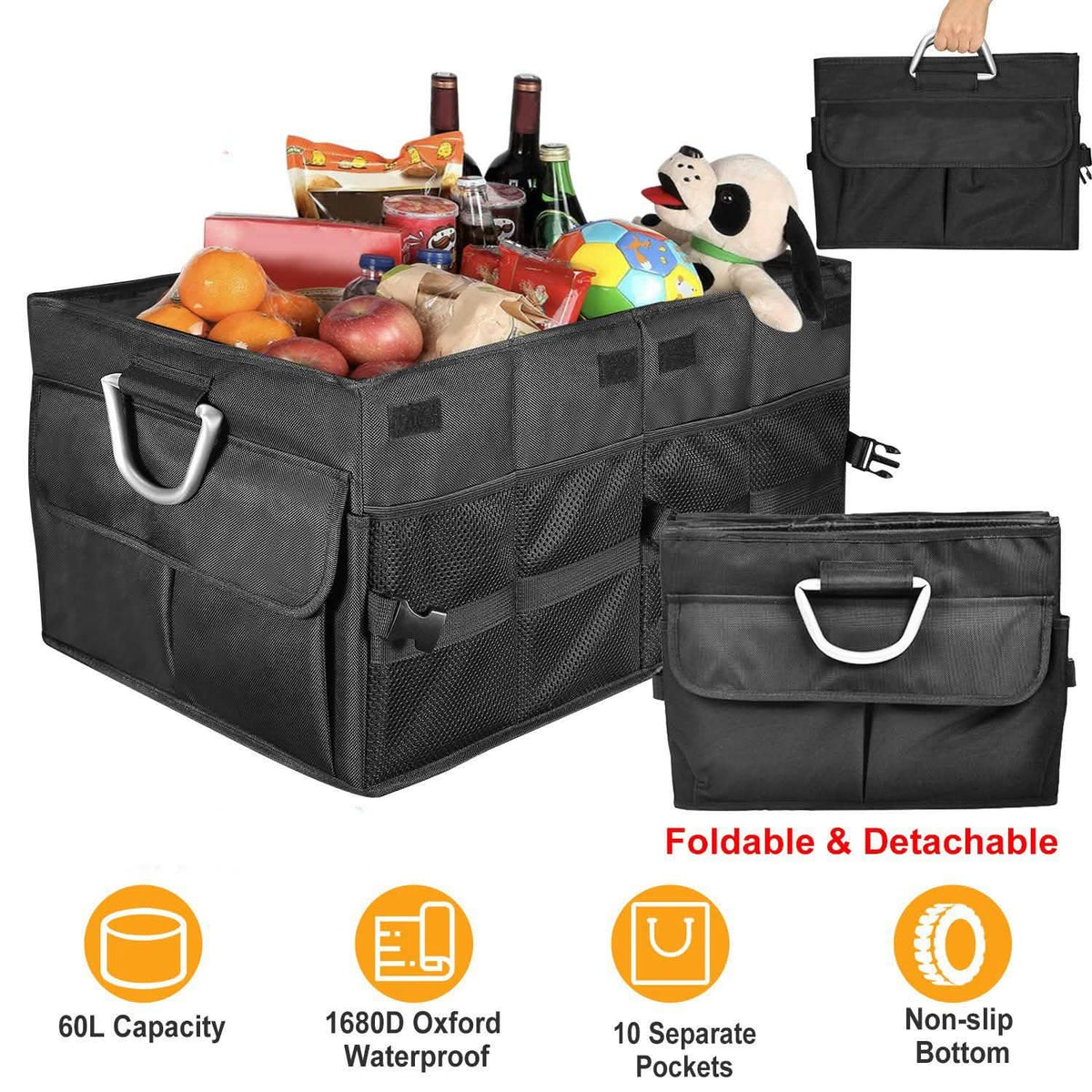 Collapsible Car Trunk Organizer Automotive - Tophatter Daily Deals