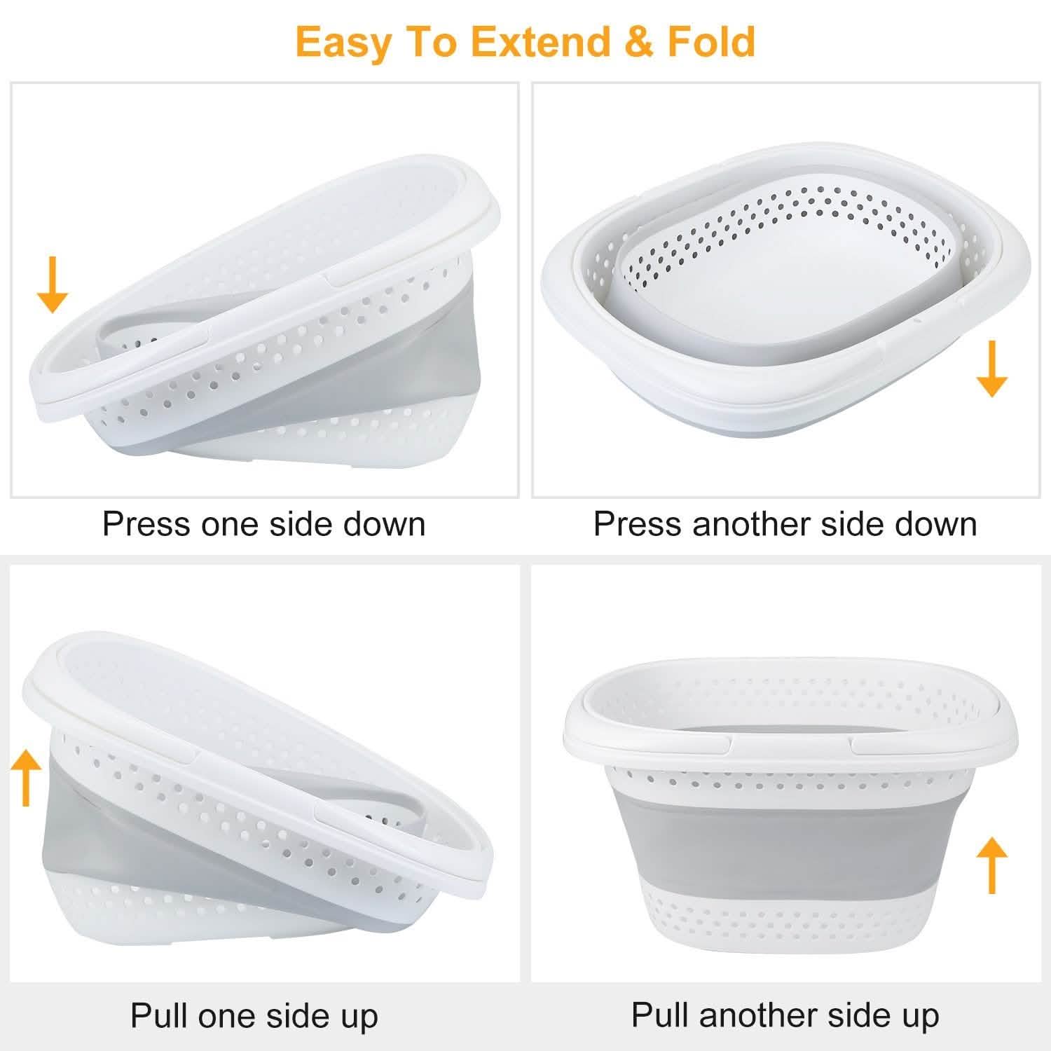 Collapsible Laundry Basket with Comfort Handle Storage & Organization - Tophatter Daily Deals
