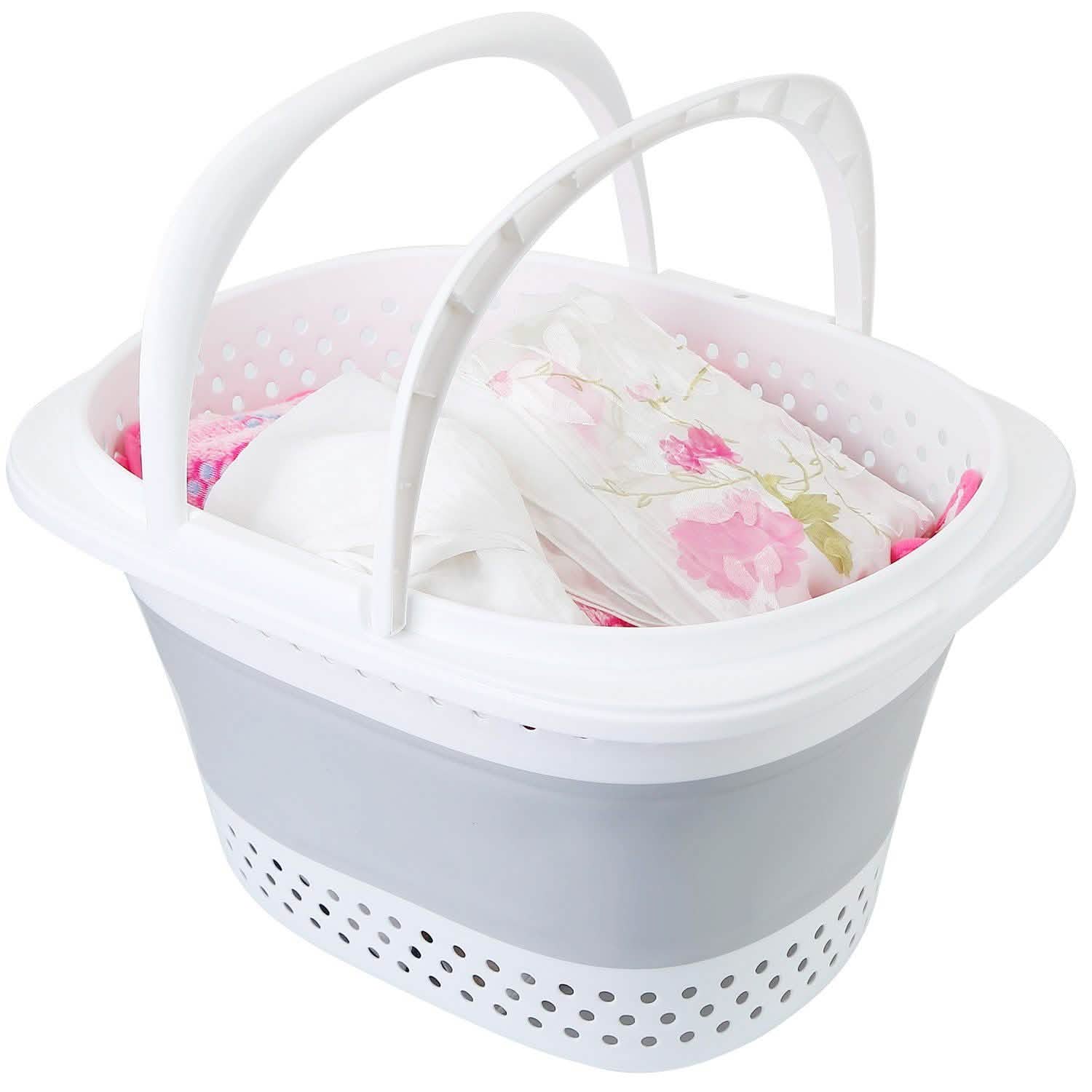 Collapsible Laundry Basket with Comfort Handle Storage & Organization - Tophatter Daily Deals