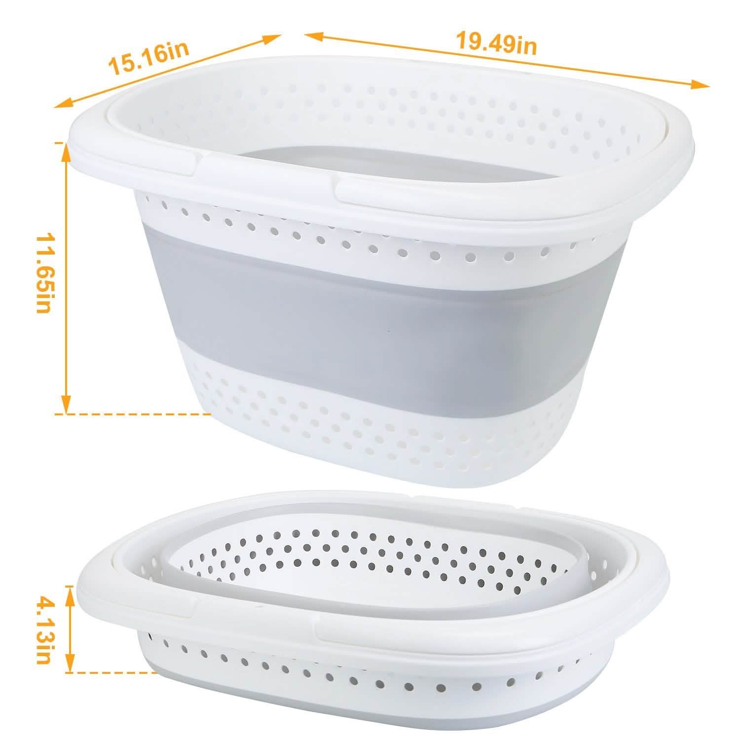 Collapsible Laundry Basket with Comfort Handle Storage & Organization - Tophatter Daily Deals