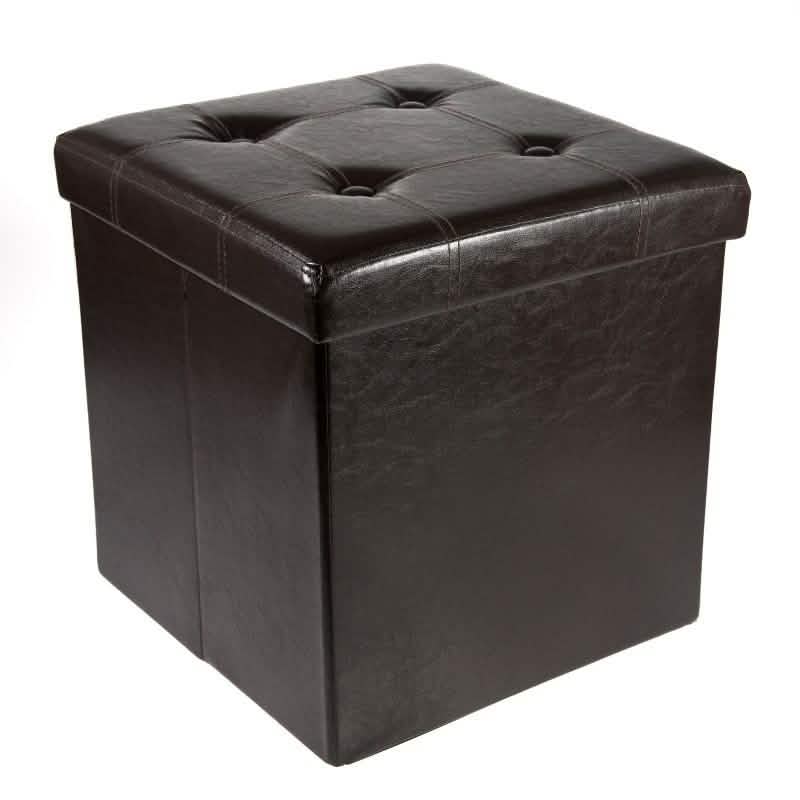 Collapsible Storage Ottoman & Foot Rest Brown Furniture & Decor - Tophatter Daily Deals