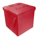Collapsible Storage Ottoman & Foot Rest Red Furniture & Decor - Tophatter Daily Deals