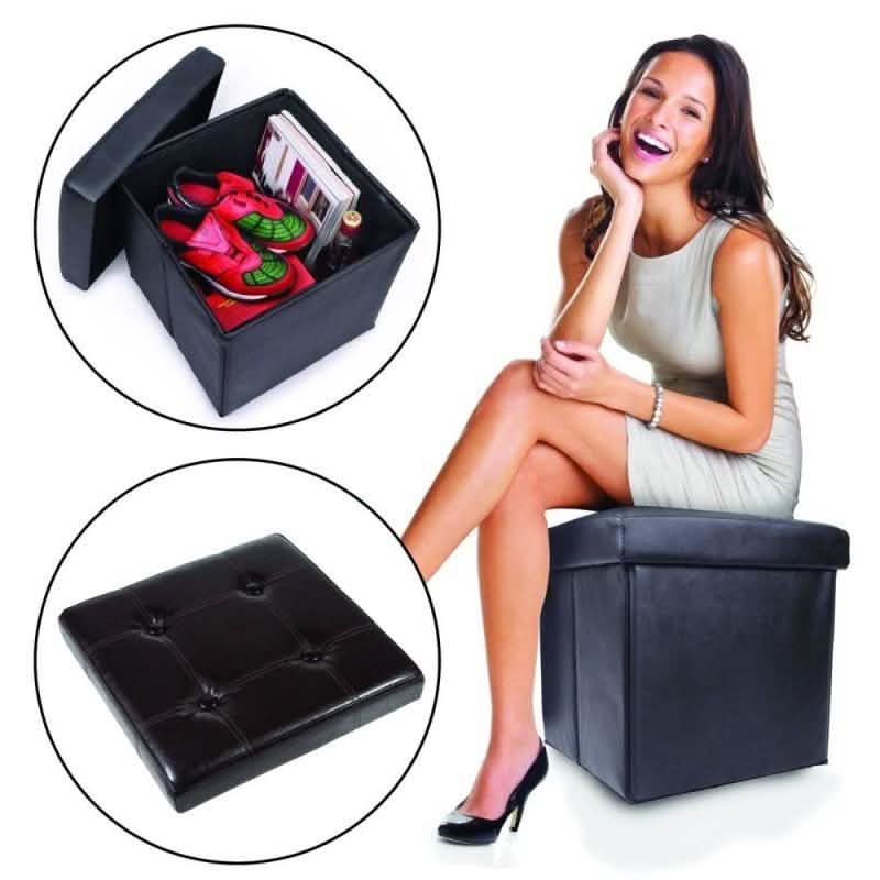 Collapsible Storage Ottoman & Foot Rest Furniture & Decor - Tophatter Daily Deals