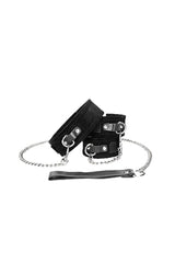 Ouch by Shots Toys - Black & White - Velcro Collar with Leash & Wrist Cuffs - Black BDSM - Tophatter Daily Deals