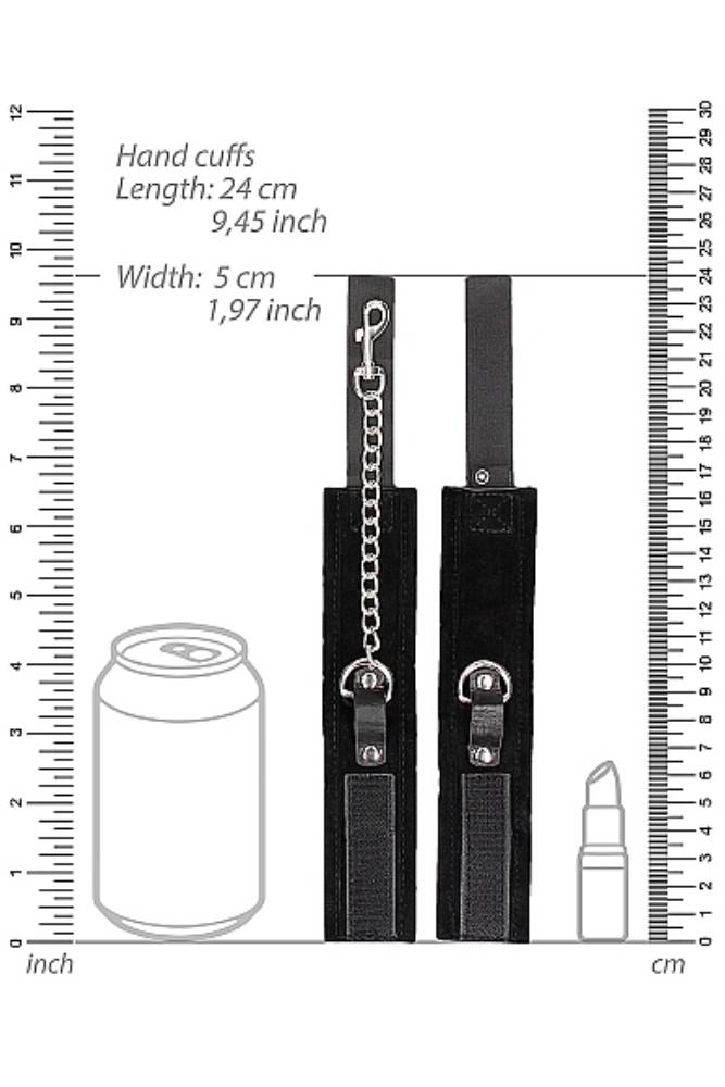 Ouch by Shots Toys - Black & White - Velcro Collar with Leash & Wrist Cuffs - Black BDSM - Tophatter Daily Deals
