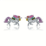 Colorful Cartoon-Themed Unicorn Earrings, Necklace, Ring & Bracelet Jewelry Set Necklaces - Tophatter Daily Deals