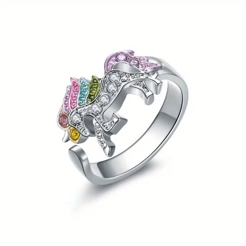 Colorful Cartoon-Themed Unicorn Earrings, Necklace, Ring & Bracelet Jewelry Set Necklaces - Tophatter Daily Deals