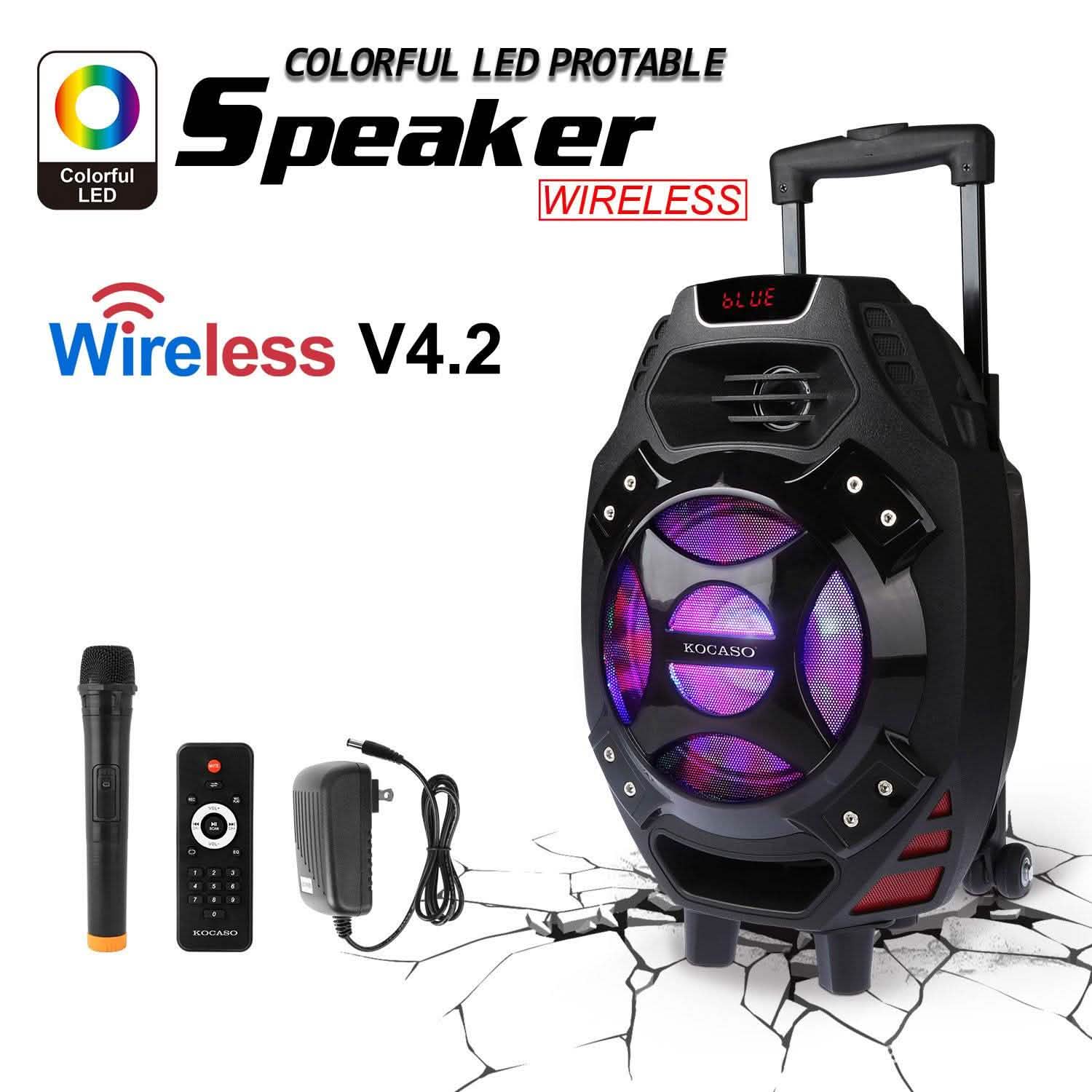 Colorful LED Portable Wireless Party Speaker Speakers - Tophatter Daily Deals
