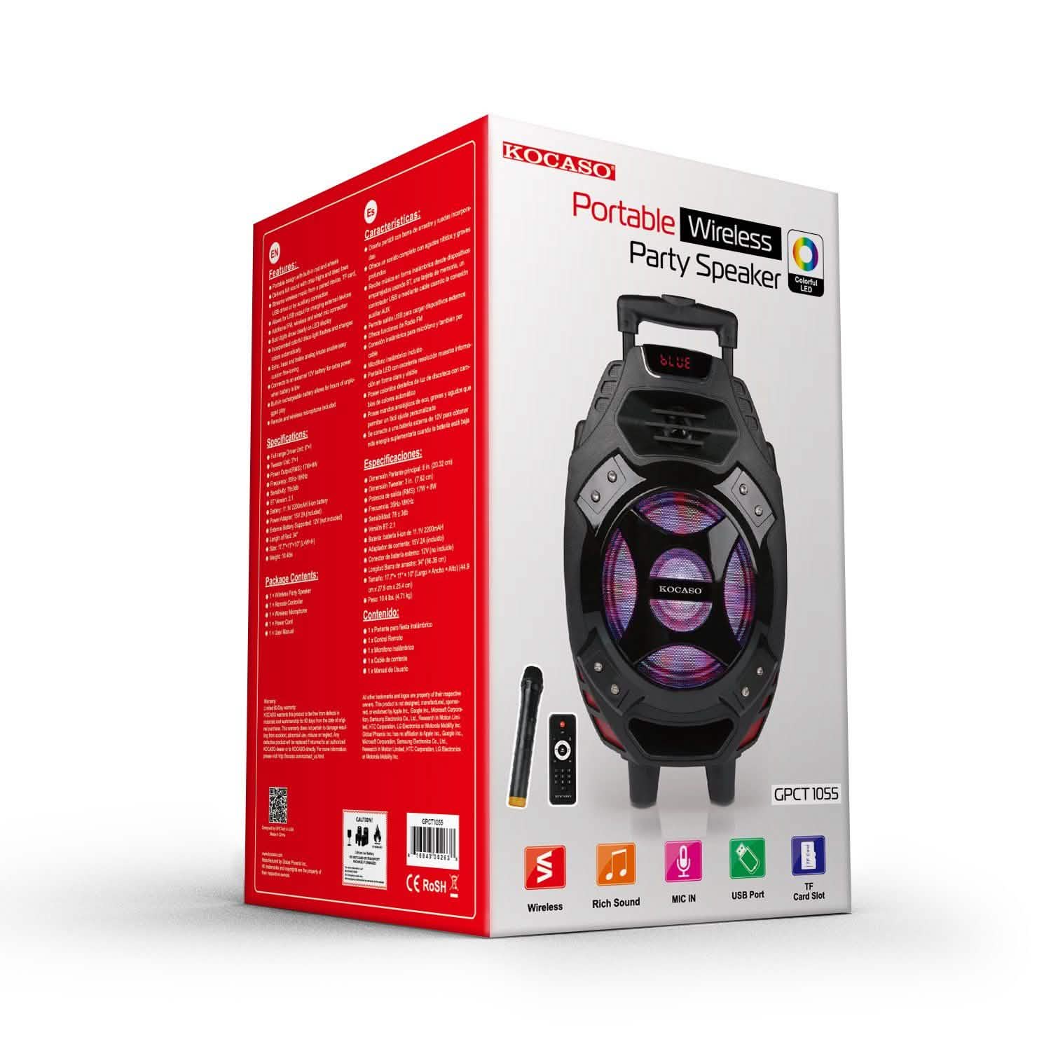 Colorful LED Portable Wireless Party Speaker Speakers - Tophatter Daily Deals