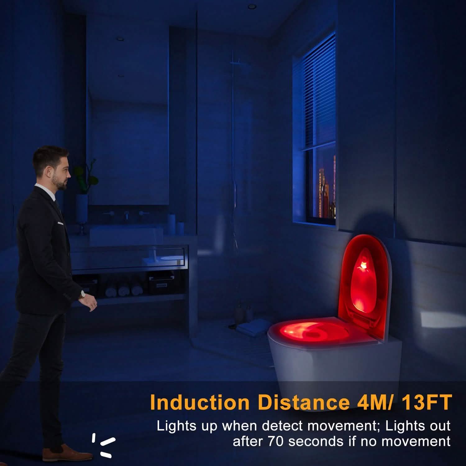 Colorful Toilet Bowl Motion Sensor Lights Bath - Tophatter Daily Deals