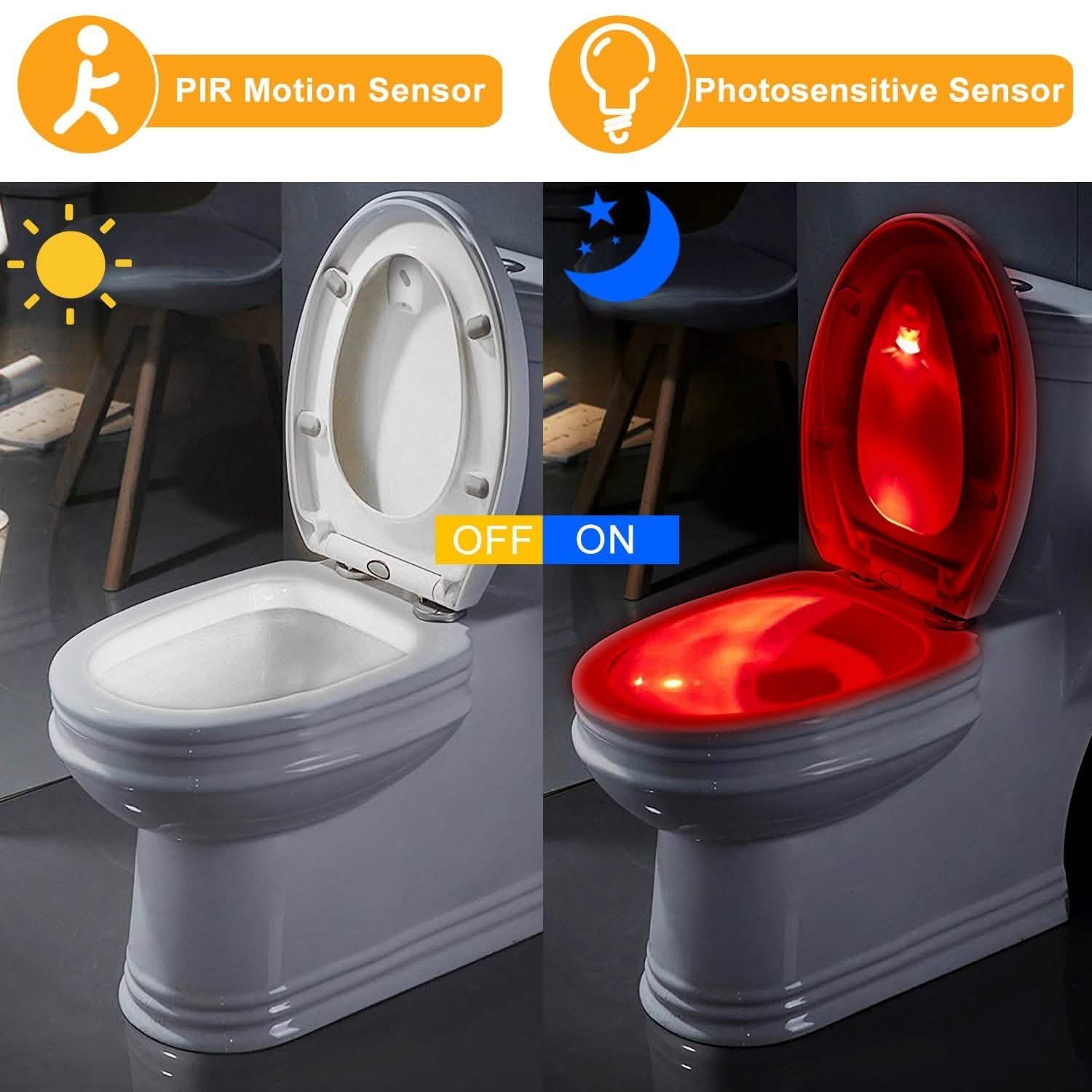 Colorful Toilet Bowl Motion Sensor Lights Bath - Tophatter Daily Deals