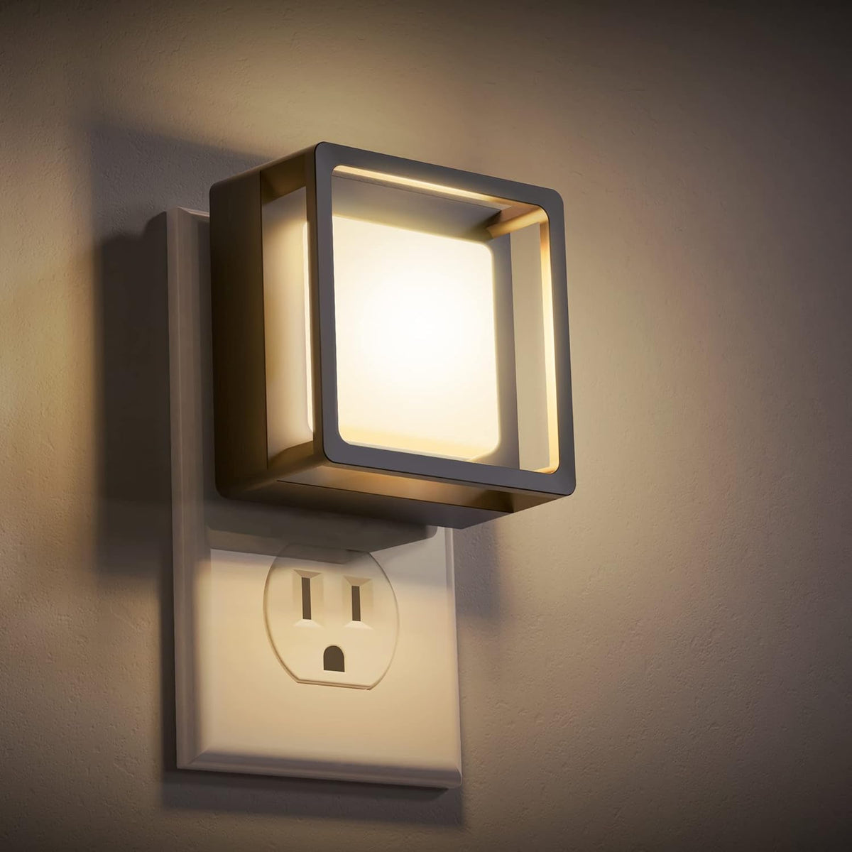 LED Night Light [2 Pack] with Dusk-to-Dawn Sensor, Dimmable, Adjustable Brightness Indoor Lighting - Tophatter Daily Deals