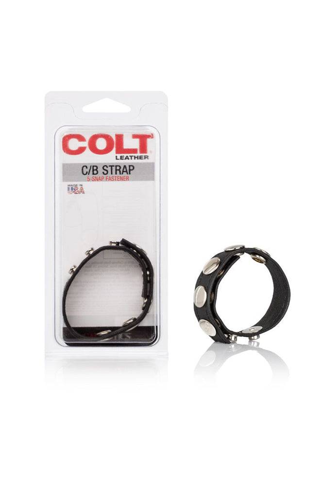 Cal Exotics - Colt - Adjustable 5 Snap Leather Cock/Ball Strap Sex Toy - Tophatter Daily Deals
