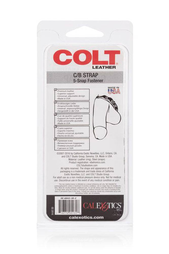Cal Exotics - Colt - Adjustable 5 Snap Leather Cock/Ball Strap Sex Toy - Tophatter Daily Deals