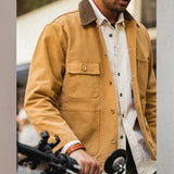 Canvas Jacket Multi Pocket Khaki Lapel Thin Coat Men Jackets - Tophatter Daily Deals