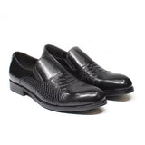 Classic Snake Print Genuine Leather Cap Toe Shoes Men Dresses Shoes - Tophatter Daily Deals