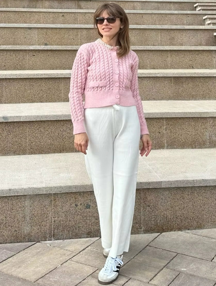 Loose Wool Knitted Wide-leg Trousers for Women Pants - Tophatter Daily Deals