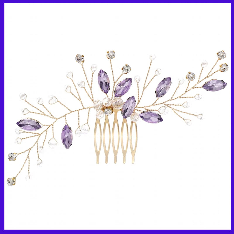 Retro Handmade Beaded Five-tooth Hair Comb Accessories Gold Hair Care - Tophatter Daily Deals