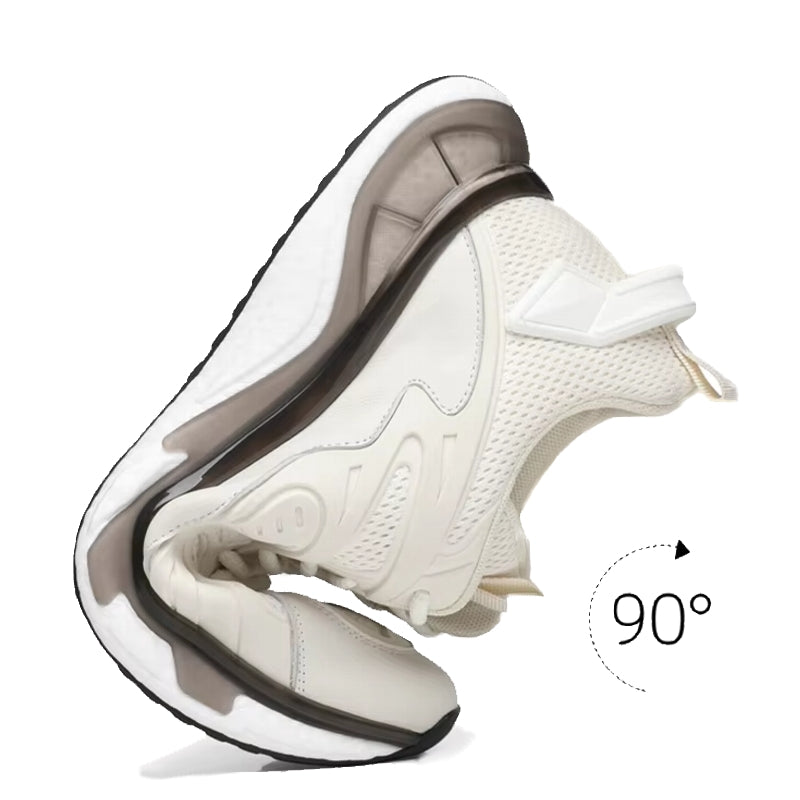 Unisex Cowhide Casual Height Increasing Shoes High Heel Sneaker - Tophatter Daily Deals