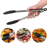 Salad Tools BBQ Gadgets Silicone Food Tong Black Cooking Tools - Tophatter Daily Deals