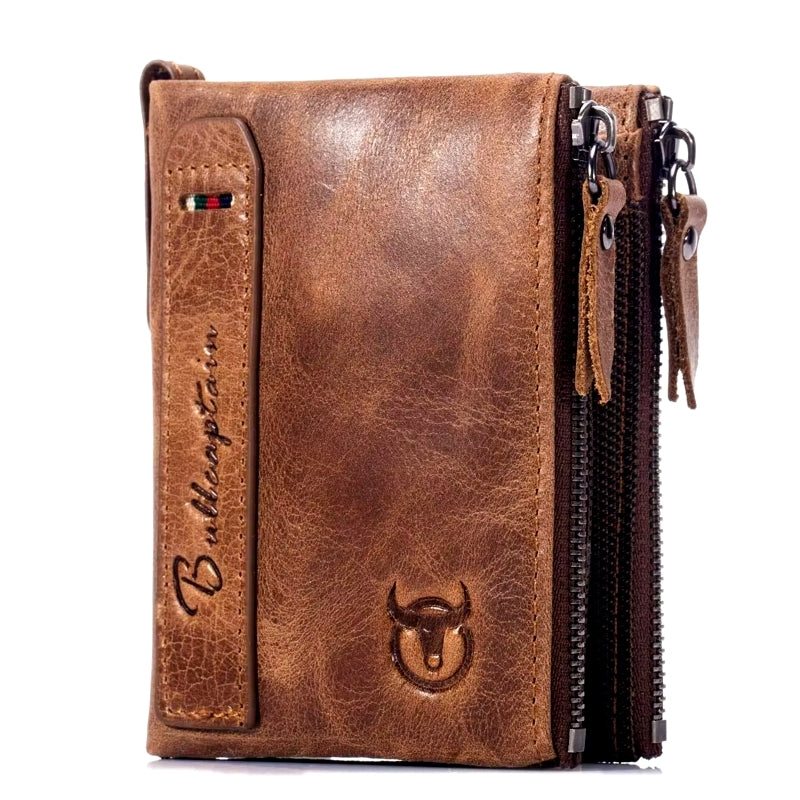 Genuine Leather Wallet for Men Vintage Bifold Wallets - Tophatter Daily Deals