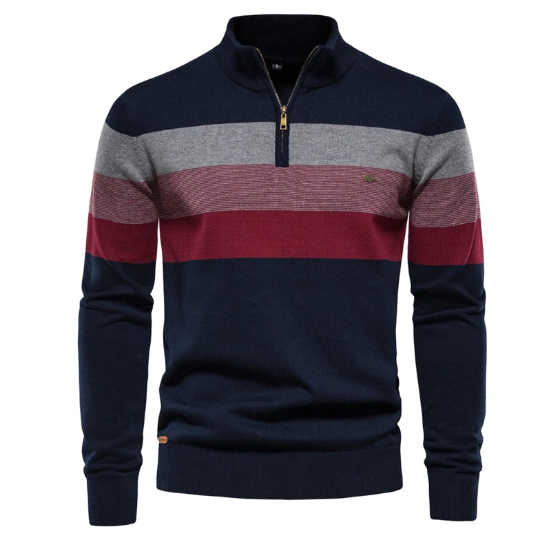 Casual Zipper Mock Neck Sweater for Men Black Men's Clothing - Tophatter Daily Deals