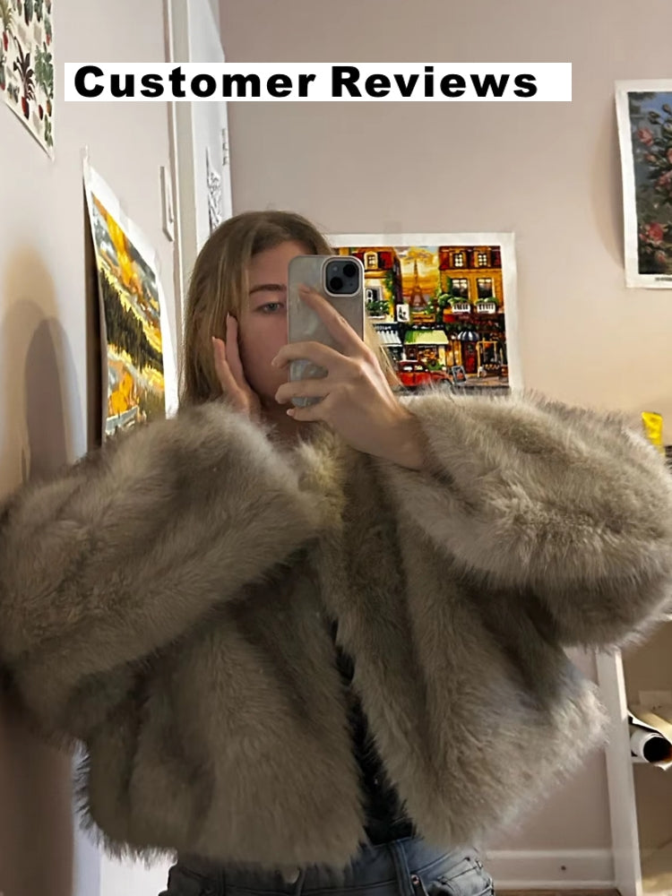 Gradient Cropped Faux Fur Coats Coats & Jackets - Tophatter Daily Deals