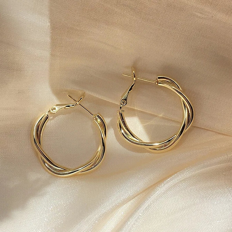 Circle Twine Twisted Hoop Earring for Women Earrings - Tophatter Daily Deals