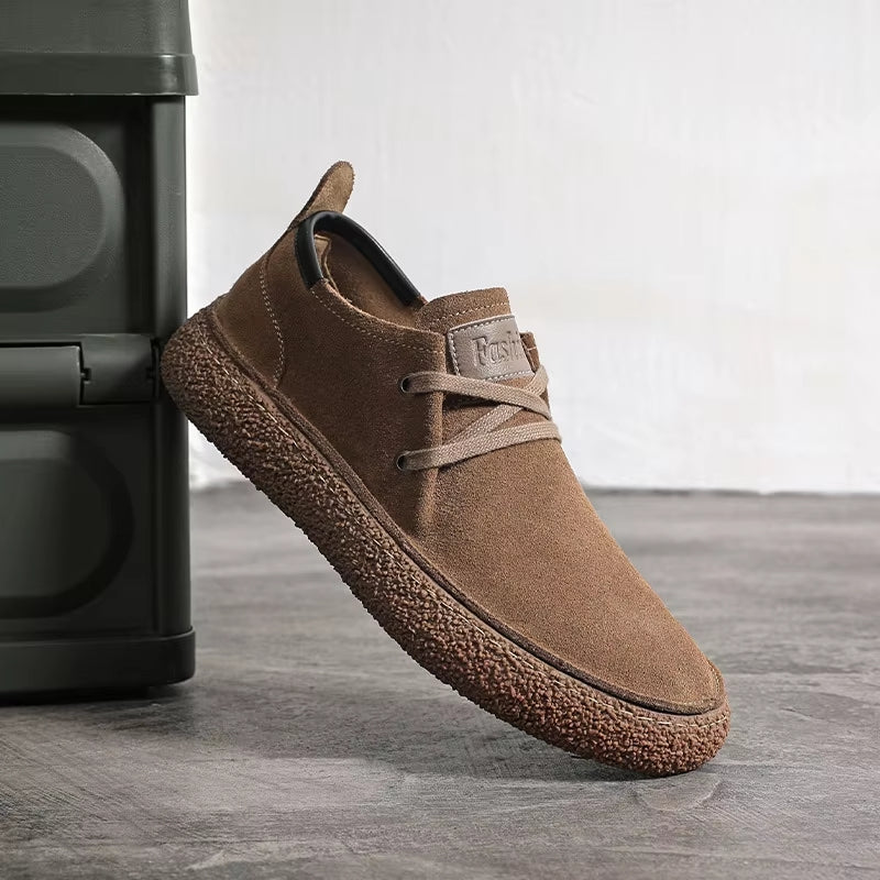 Men Suede Genuine Leather Casual Shoes Men Shoes - Tophatter Daily Deals