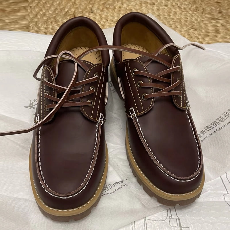 Retro Low-top British Style Boat Shoes Men Shoes - Tophatter Daily Deals