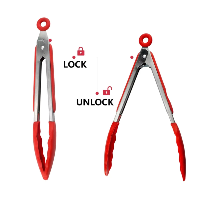 Salad Tools BBQ Gadgets Silicone Food Tong Cooking Tools - Tophatter Daily Deals