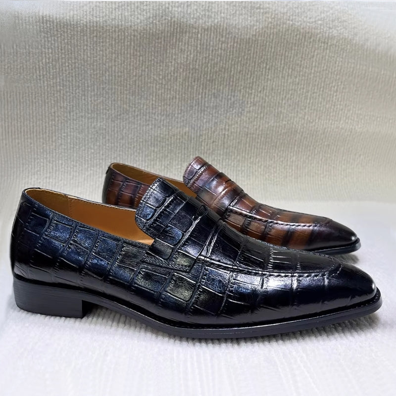 Men Pointed Loafers Slip-on Leather Shoes Men Dresses Shoes - Tophatter Daily Deals