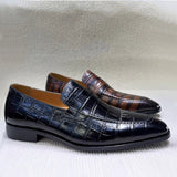Men Pointed Loafers Slip-on Leather Shoes Men Dresses Shoes - Tophatter Daily Deals